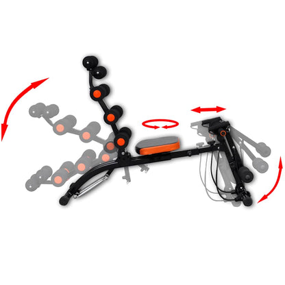 L-Förmiger Bauch Toner Schwarz Und Orange 117 X 34 X 96 Cm