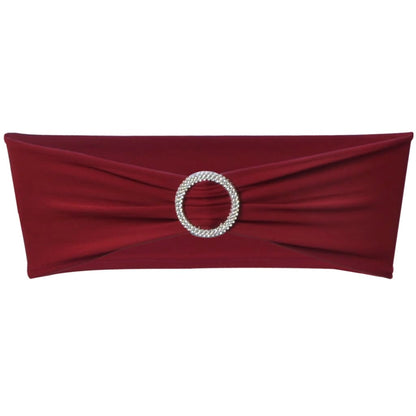 25X Stuhlschleifen Stretch Schleifenbänder + Diamant Schnalle Bordeaux