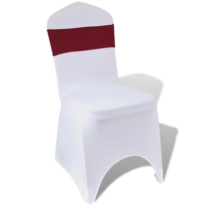 25X Stuhlschleifen Stretch Schleifenbänder + Diamant Schnalle Bordeaux