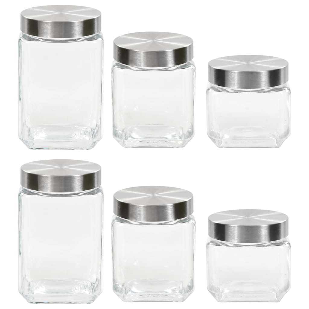 Vorratsgläser Mit Silbernem Deckel 6 Stk. 800/1200/1700 Ml