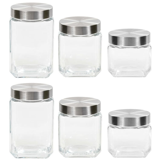 Vorratsgläser Mit Silbernem Deckel 6 Stk. 800/1200/1700 Ml