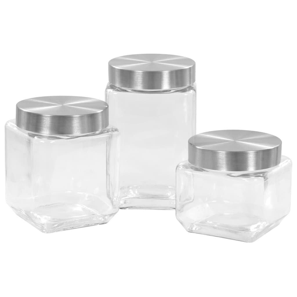 Vorratsgläser Mit Silbernem Deckel 6 Stk. 800/1200/1700 Ml