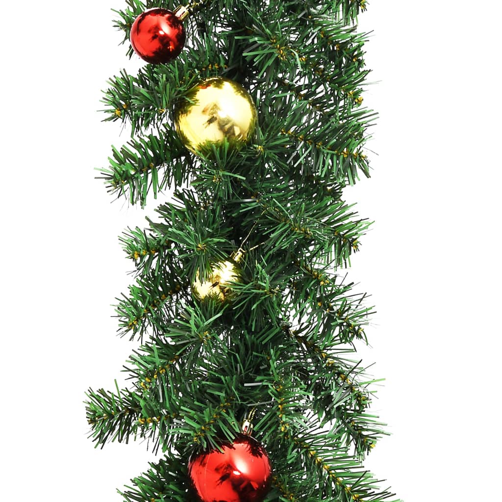 Weihnachtsgirlande Geschmückt Mit Kugeln