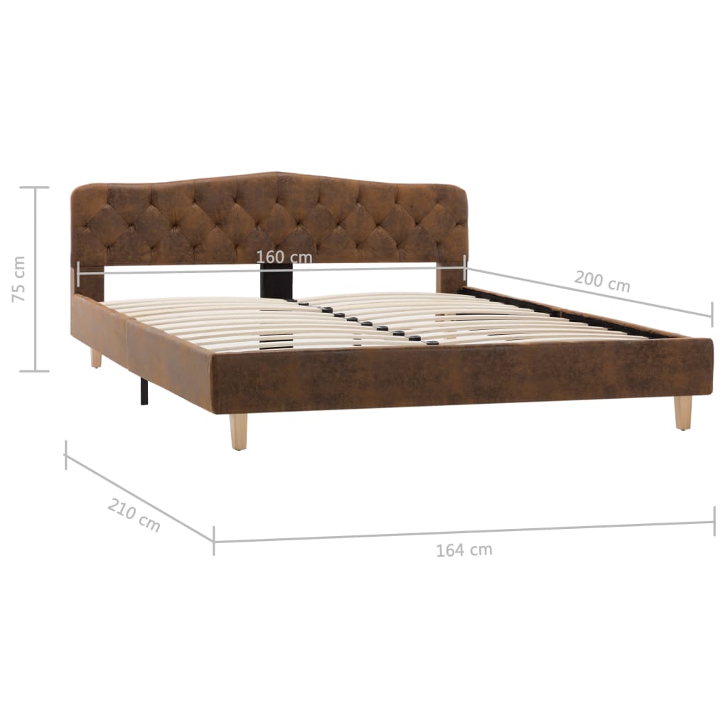 Bettgestell Wildleder-Optik