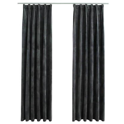 Verdunkelungsvorhänge Mit Haken 2 Stk. Samt 140X175Cm