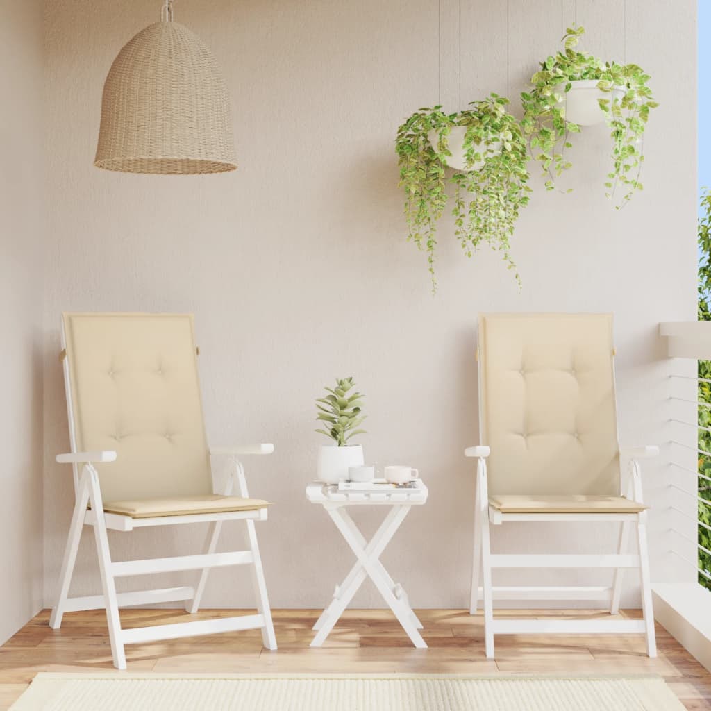 Gartenstuhlauflagen Für Hochlehner 4Stk. 120X50X3Cm Stoff Beige