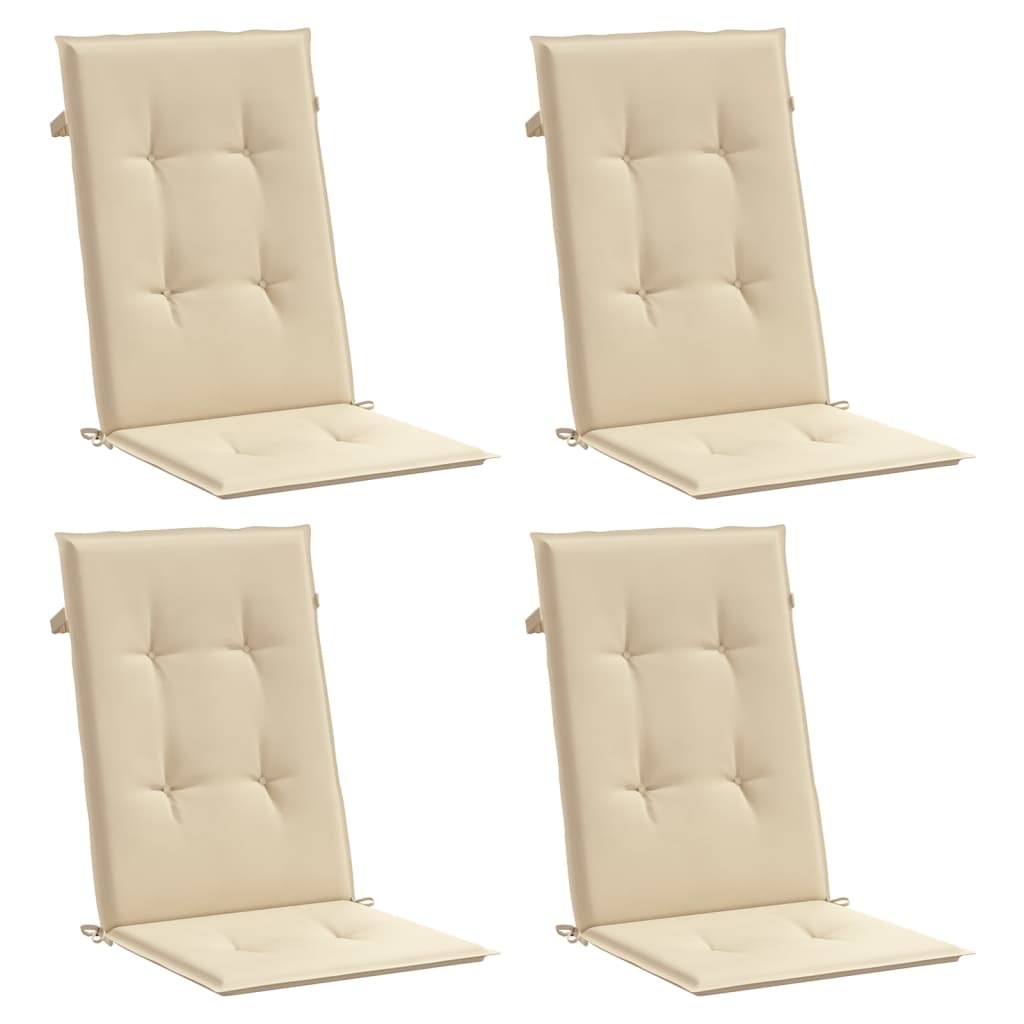 Gartenstuhlauflagen Für Hochlehner 4Stk. 120X50X3Cm Stoff Beige