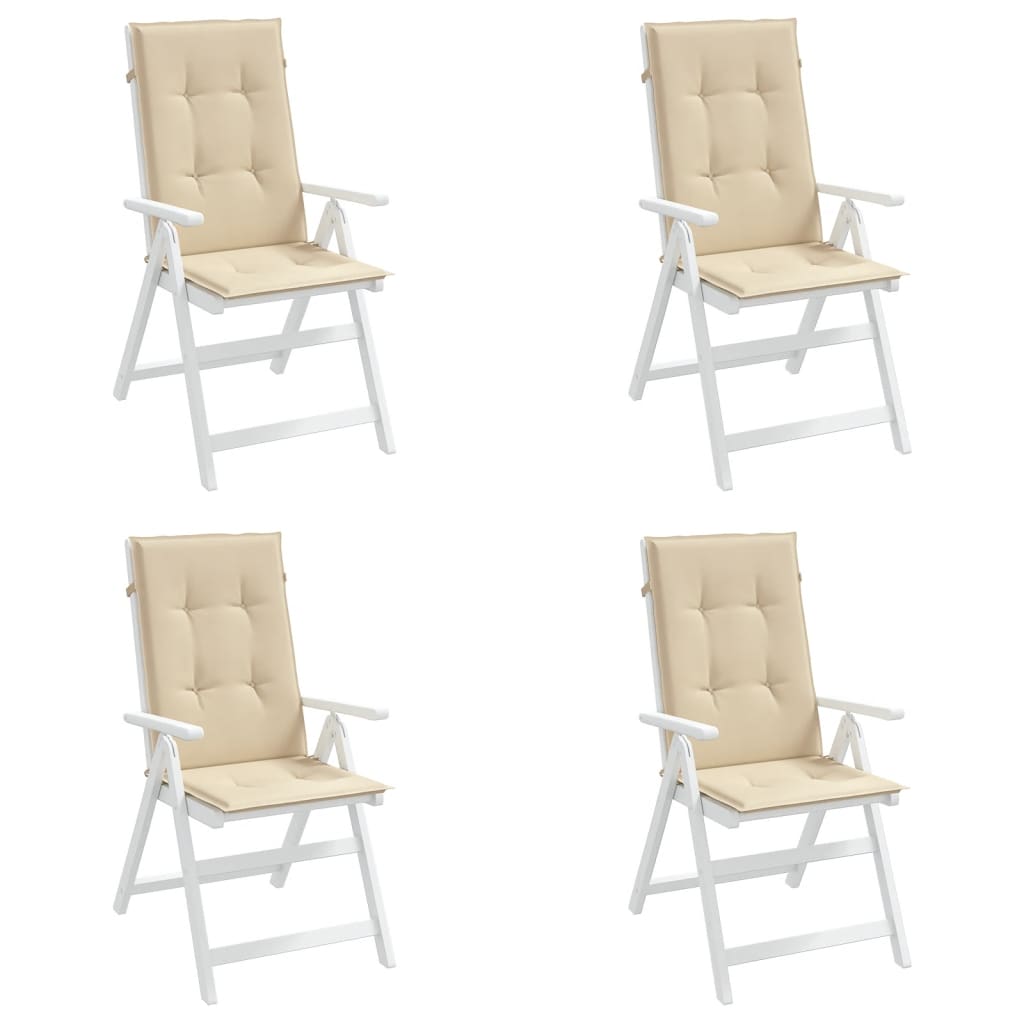 Gartenstuhlauflagen Für Hochlehner 4Stk. 120X50X3Cm Stoff Beige