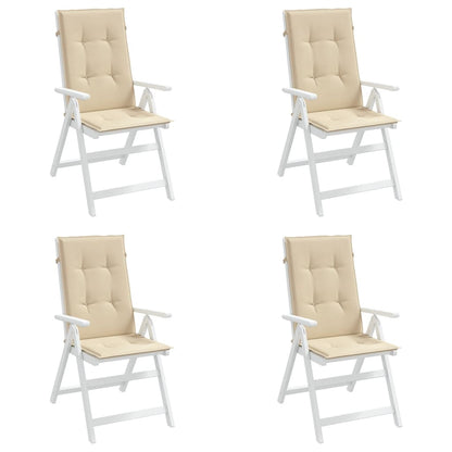 Gartenstuhlauflagen Für Hochlehner 4Stk. 120X50X3Cm Stoff Beige
