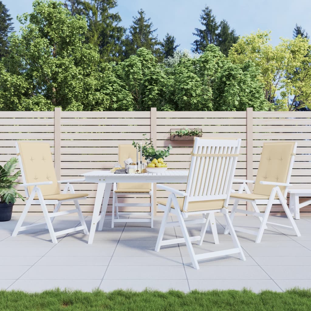 Gartenstuhlauflagen Für Hochlehner 4Stk. 120X50X3Cm Stoff Beige