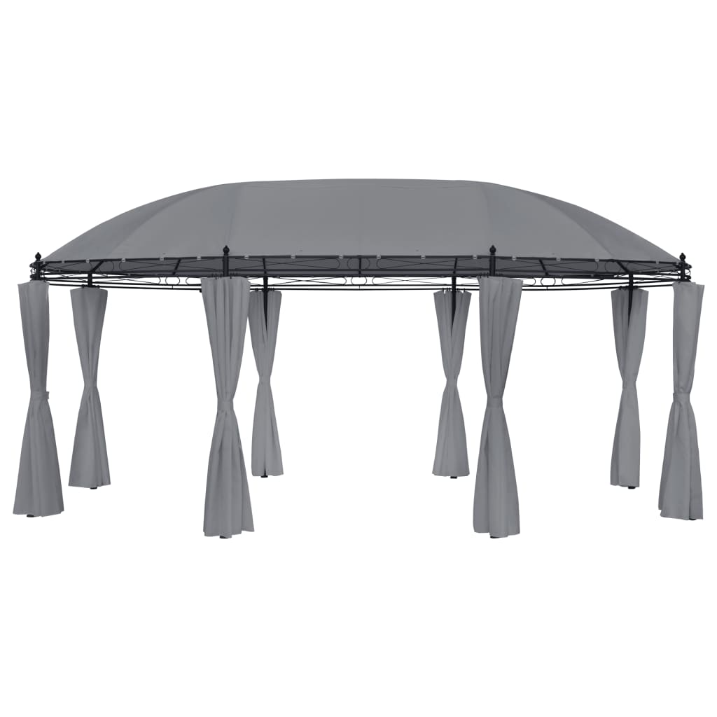 Pavillon Mit Vorhängen 520X349X255 Cm 180 G/M²