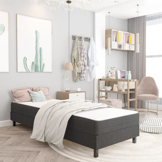 Boxspring-Bettgestell Grau Stoff