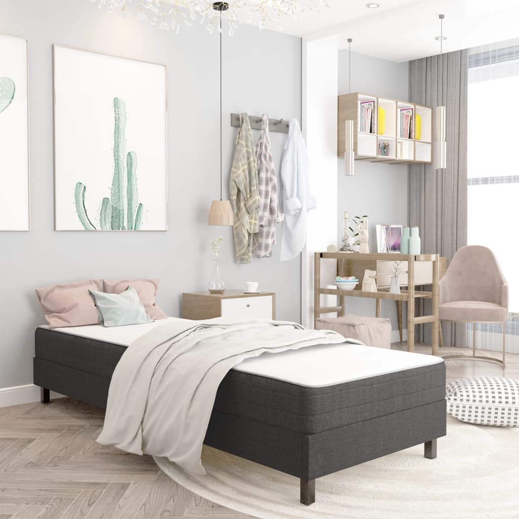 Boxspring-Bettgestell Grau Stoff