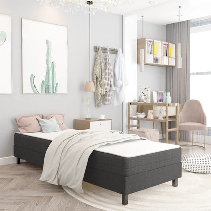 Boxspring-Bettgestell Grau Stoff