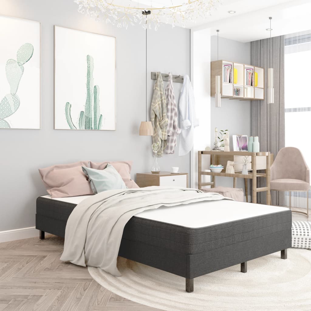 Boxspring-Bettgestell Grau Stoff