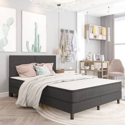 Boxspring-Bettgestell Grau Stoff
