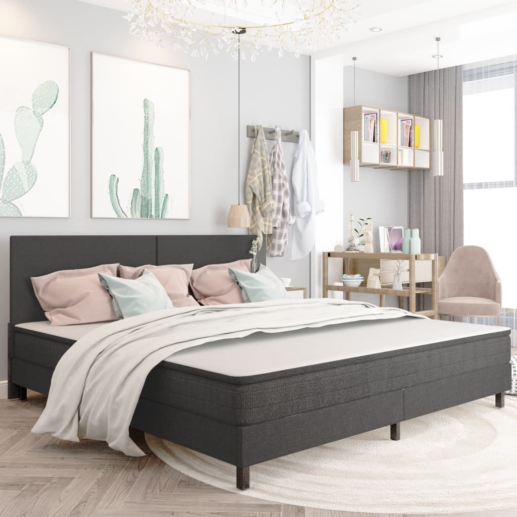 Boxspring-Bettgestell Grau Stoff