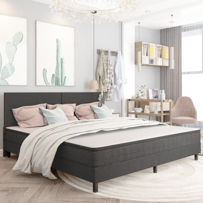 Boxspring-Bettgestell Grau Stoff
