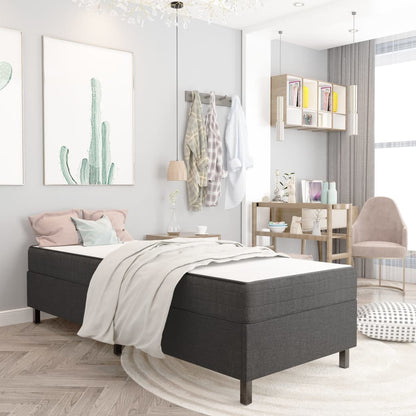 Boxspring-Bettgestell Grau Stoff