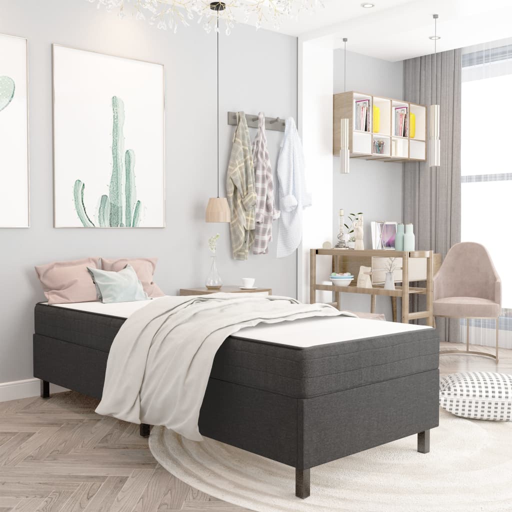 Boxspring-Bettgestell Grau Stoff