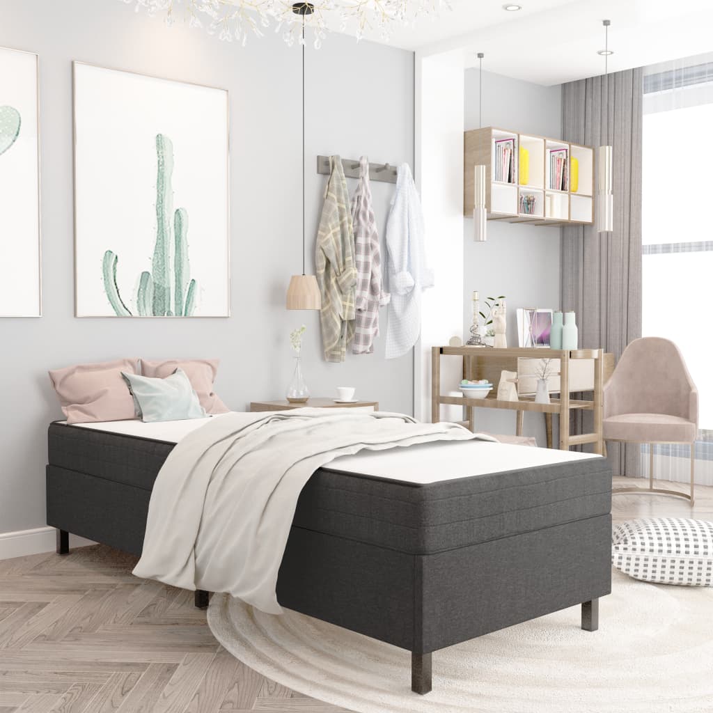 Boxspring-Bettgestell Grau Stoff