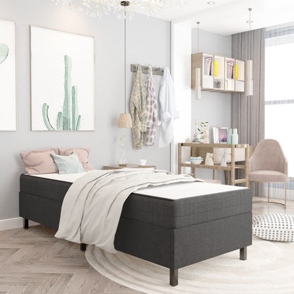 Boxspring-Bettgestell Grau Stoff