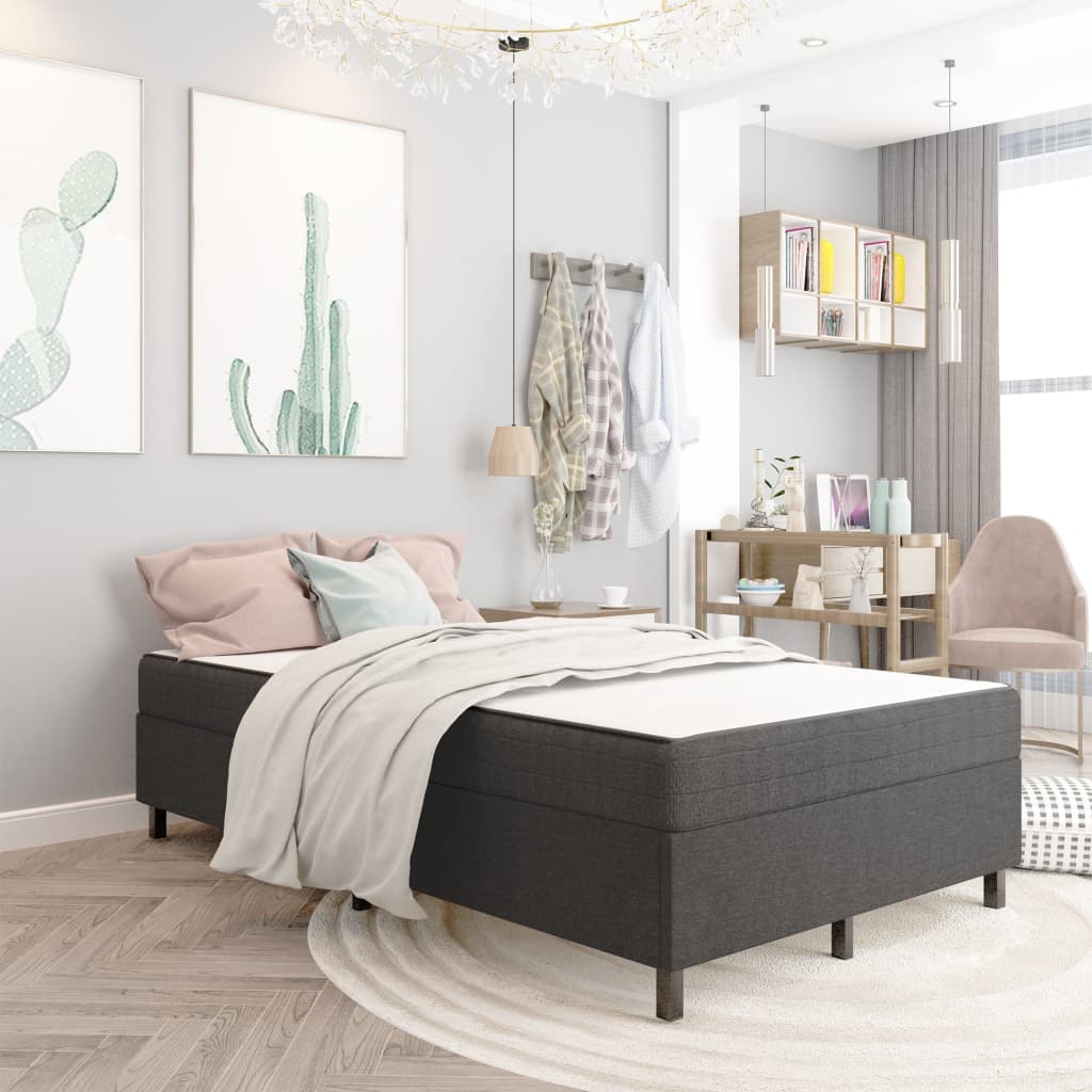 Boxspring-Bettgestell Grau Stoff