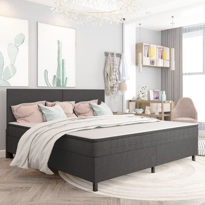 Boxspring-Bettgestell Grau Stoff