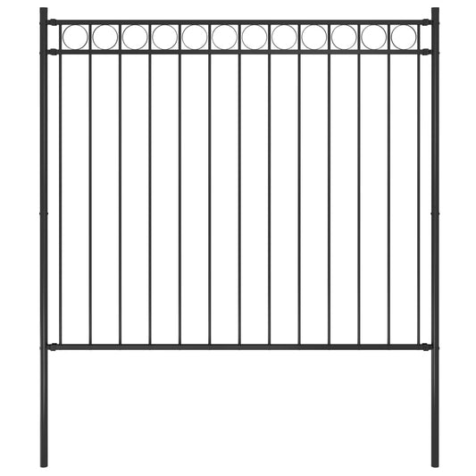Gartenzaun Stahl 1,7X1,5 M Schwarz
