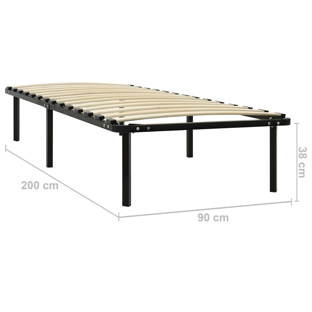 Bettgestell Schwarz Metall 90×200 Cm