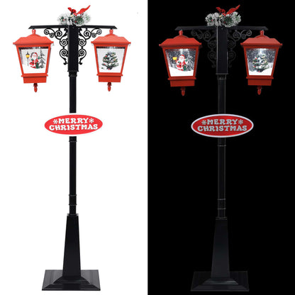 Weihnachts-Straßenlampe Mit Weihnachtsmann 81 X 40 X Pvc Schwarz Und Rot