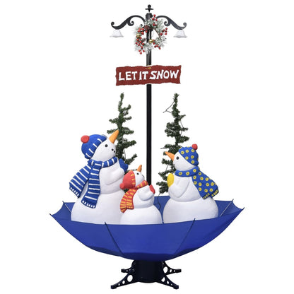 Weihnachtsbaum Mit Schnee Und Schirm-Fuß Blau 170 Cm Pvc Schwarz Und Rot