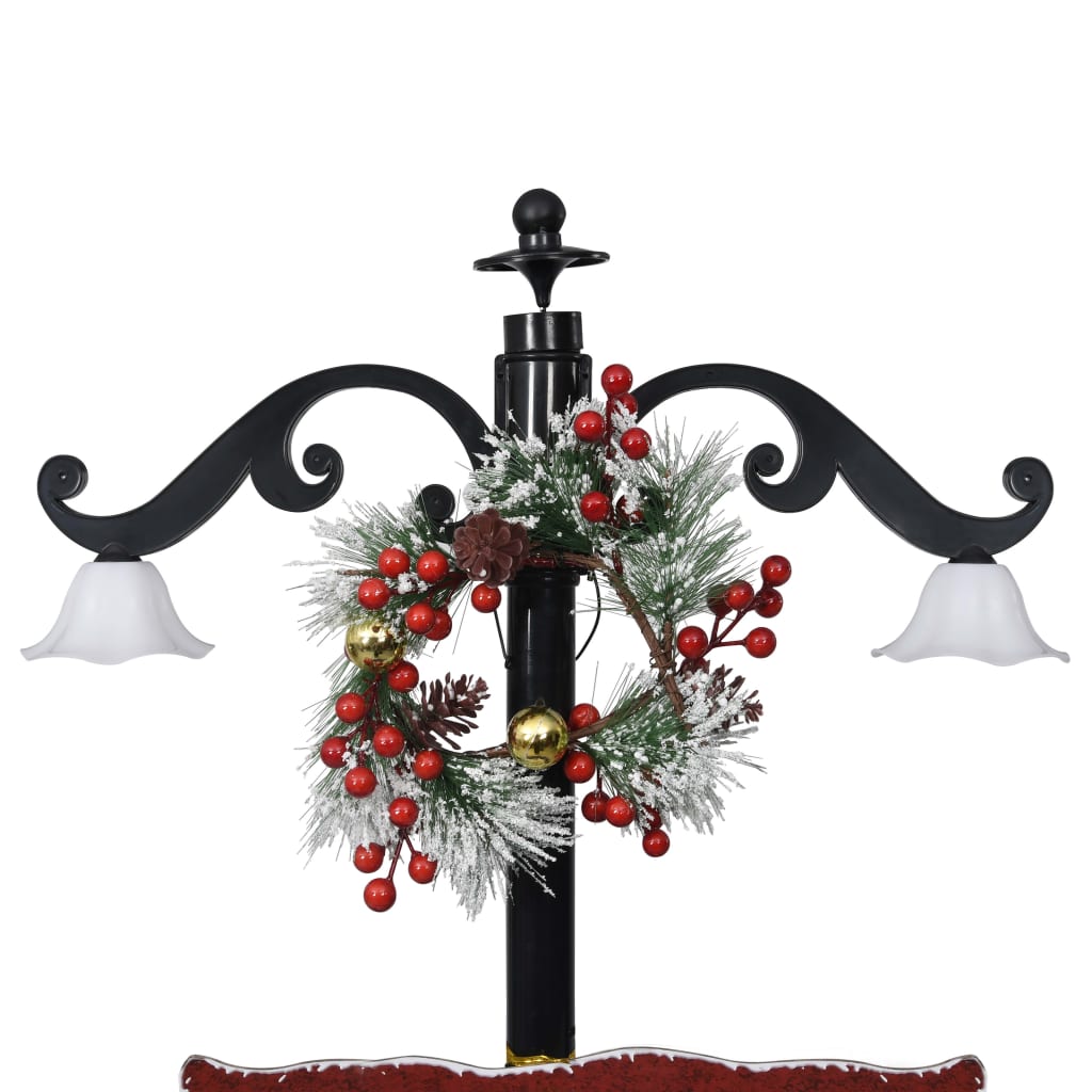 Weihnachtsbaum Mit Schnee Und Schirm-Fuß Blau 170 Cm Pvc Schwarz Und Rot