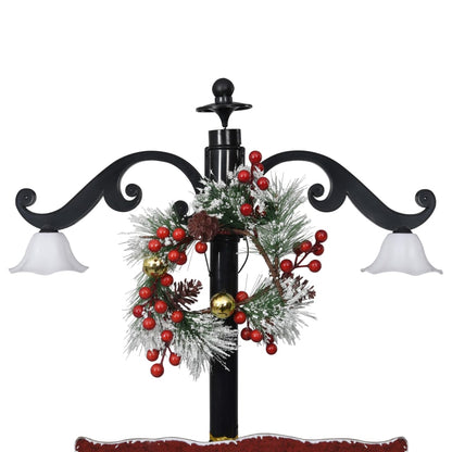 Weihnachtsbaum Mit Schnee Und Schirm-Fuß Blau 170 Cm Pvc Schwarz Und Rot