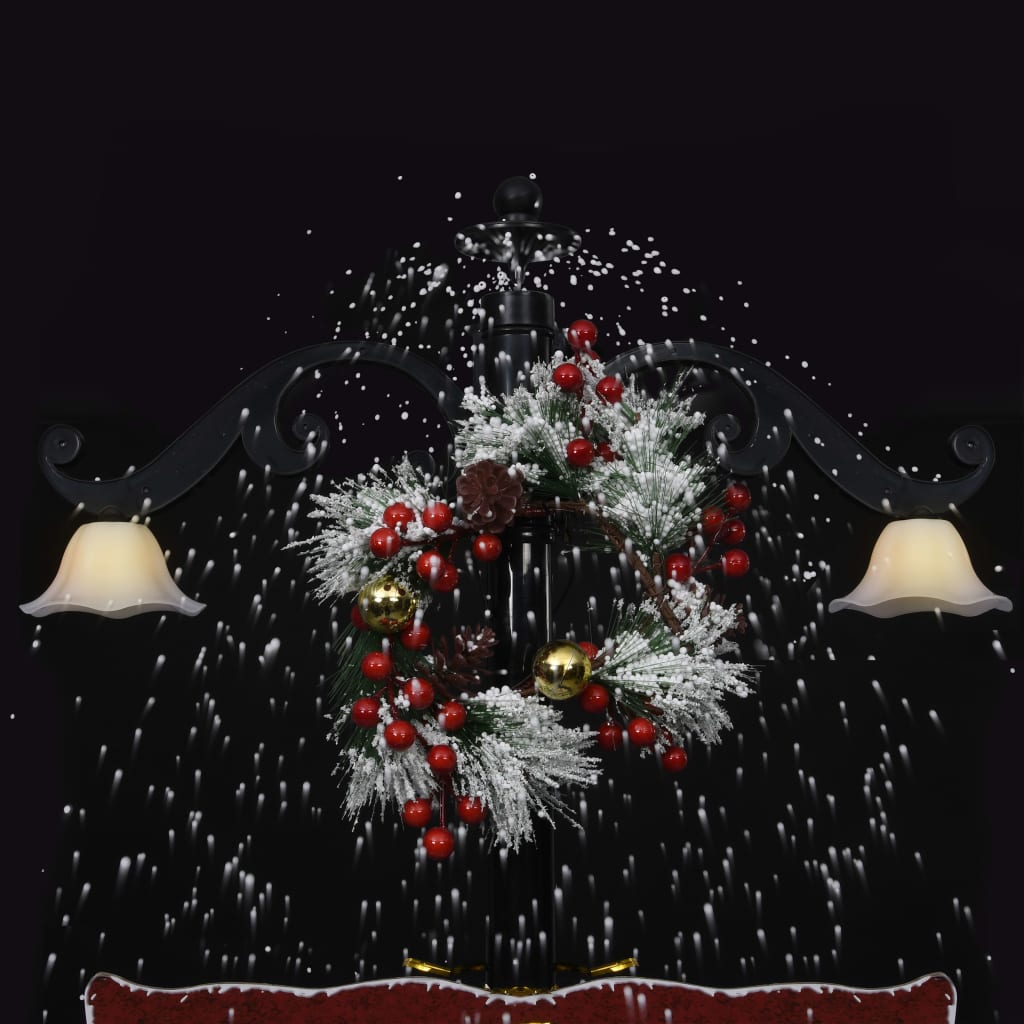 Weihnachtsbaum Mit Schnee Und Schirm-Fuß Blau 170 Cm Pvc Schwarz Und Rot