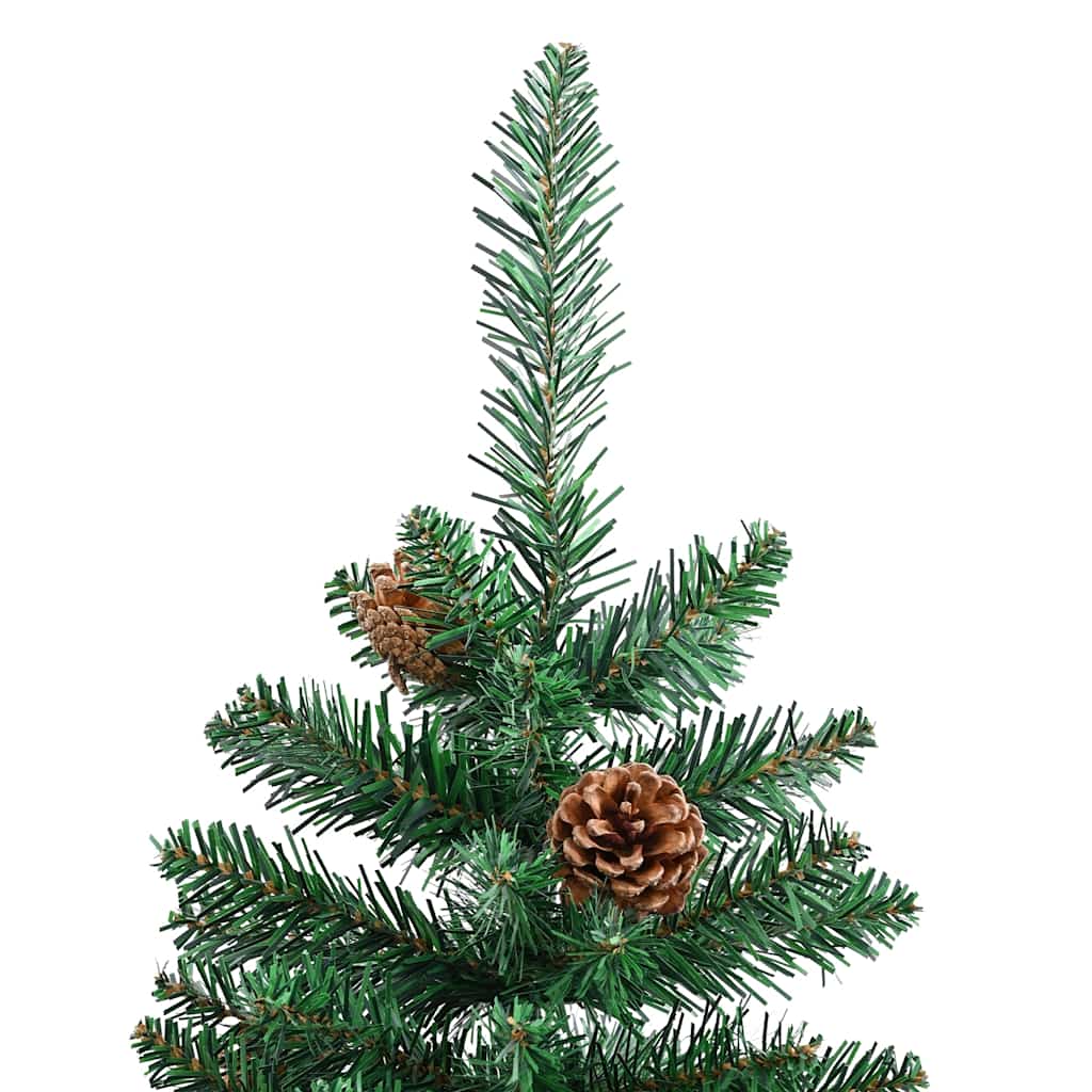 Weihnachtsbaum Schlank Mit Echtholz Und Schnee Grün 210 Cm