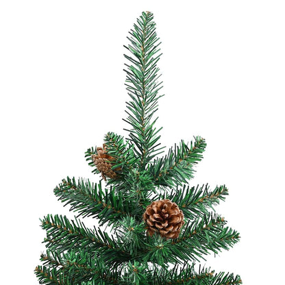 Weihnachtsbaum Schlank Mit Echtholz Und Schnee Grün 210 Cm