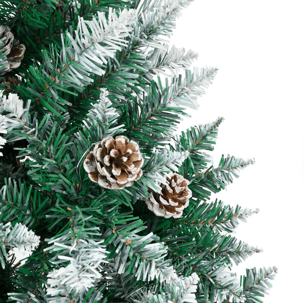 Weihnachtsbaum Schlank Mit Echtholz Und Schnee Grün 210 Cm