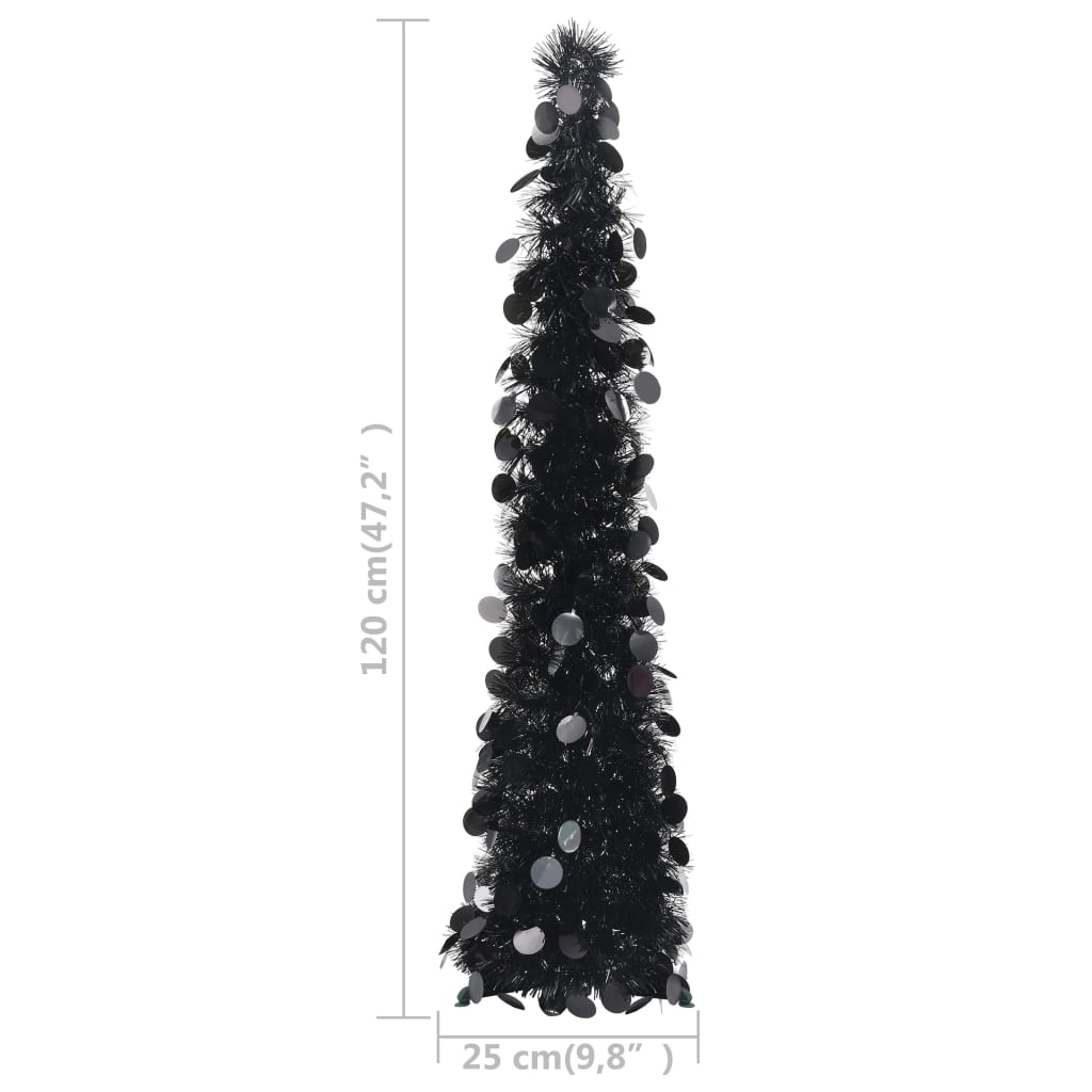 Künstlicher Pop-Up-Weihnachtsbaum Schwarz 120 Cm Pet
