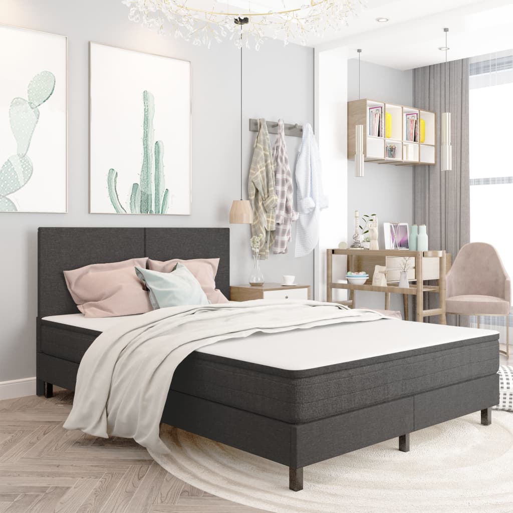 Boxspringbett Dunkelgrau Stoff