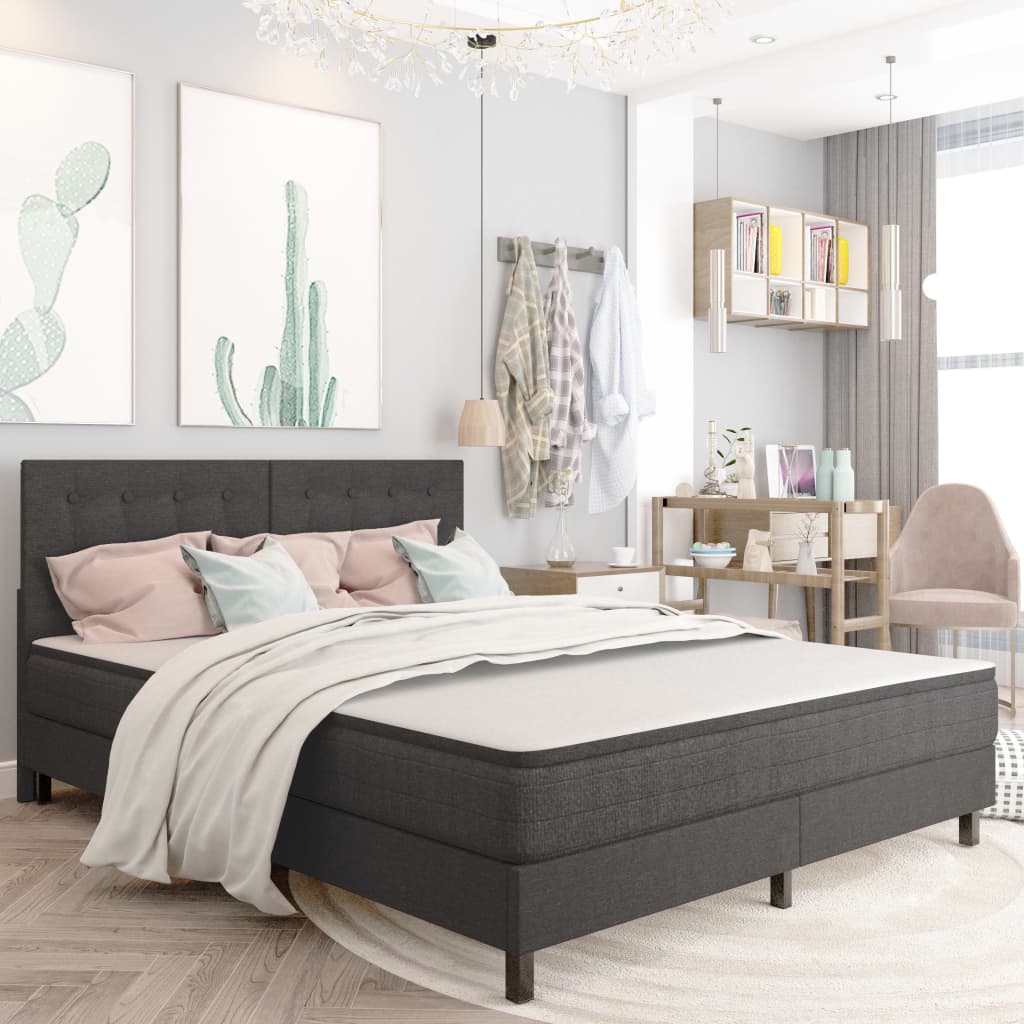 Boxspringbett Dunkelgrau Stoff