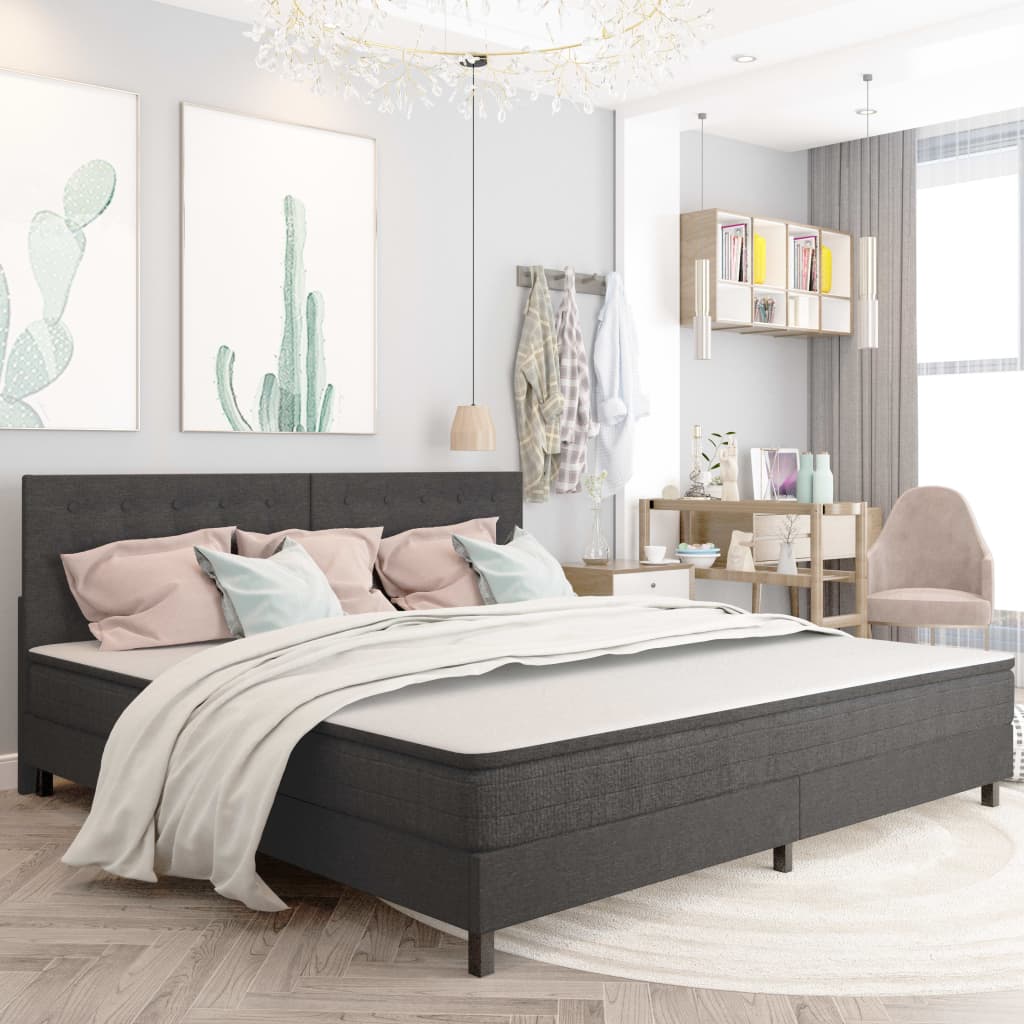 Boxspringbett Dunkelgrau Stoff
