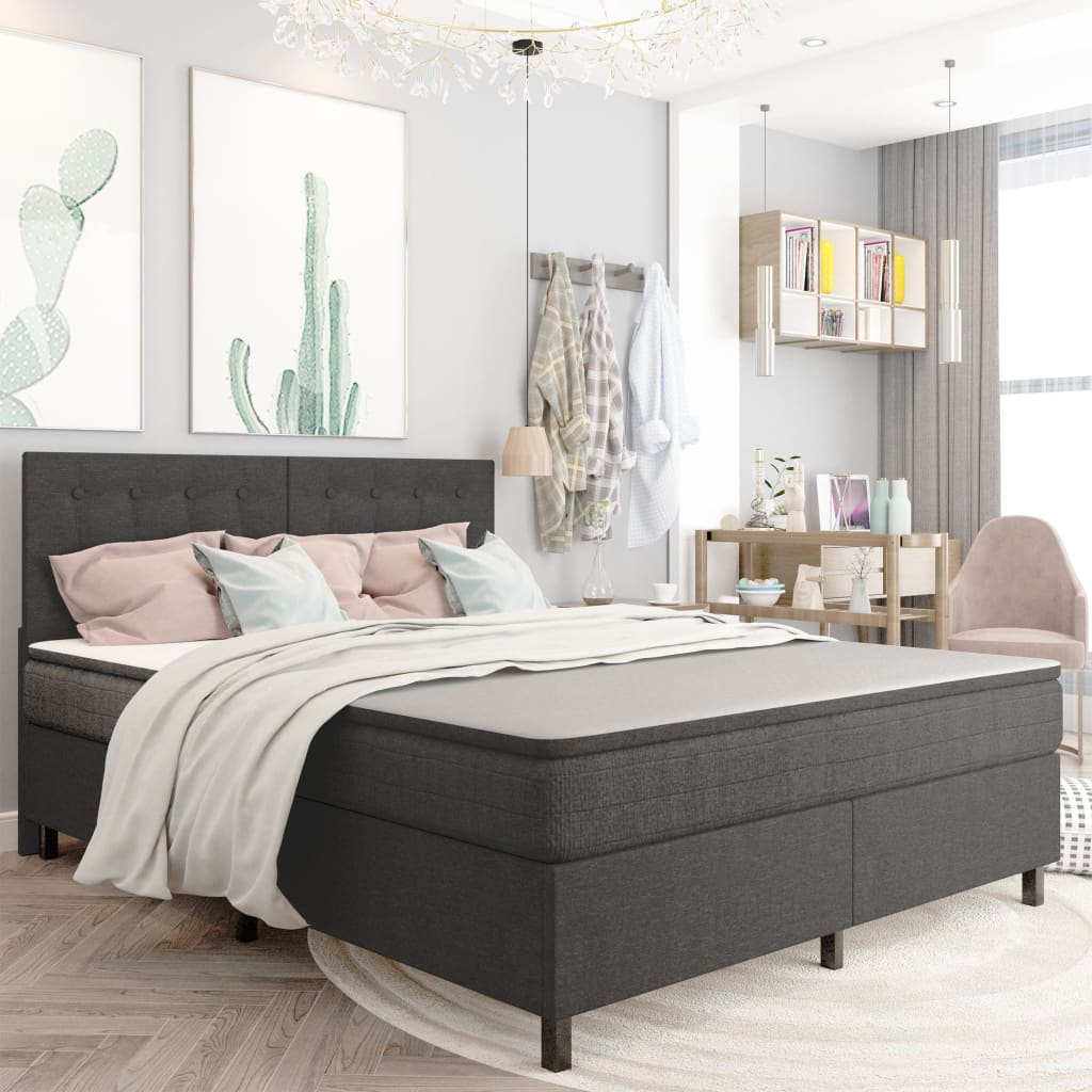 Boxspringbett Dunkelgrau Stoff