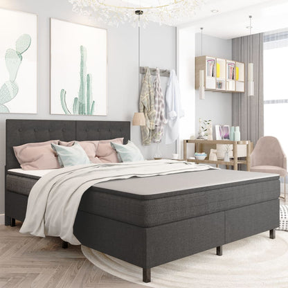 Boxspringbett Dunkelgrau Stoff