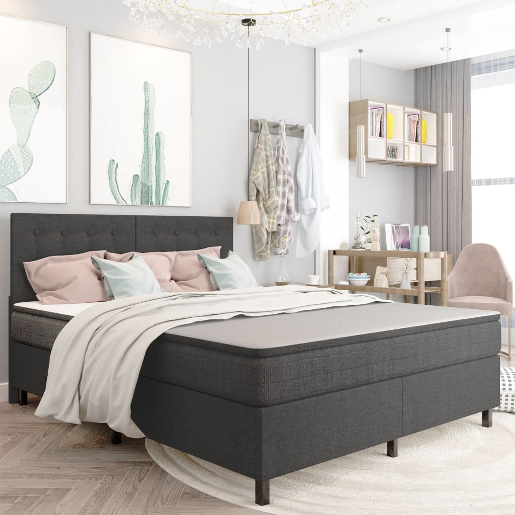 Boxspringbett Dunkelgrau Stoff