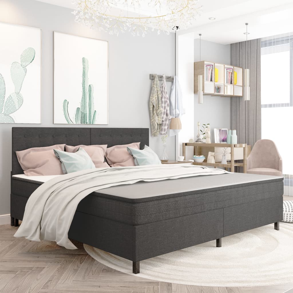 Boxspringbett Dunkelgrau Stoff