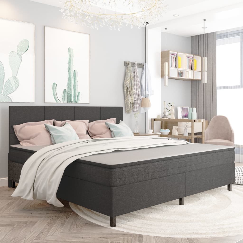 Boxspringbett Dunkelgrau Stoff