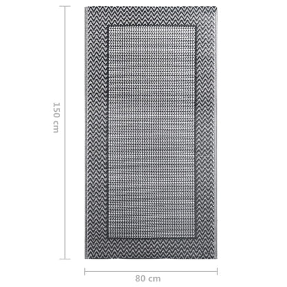 Outdoor-Teppich Grau Pp Schwarz Und Grau