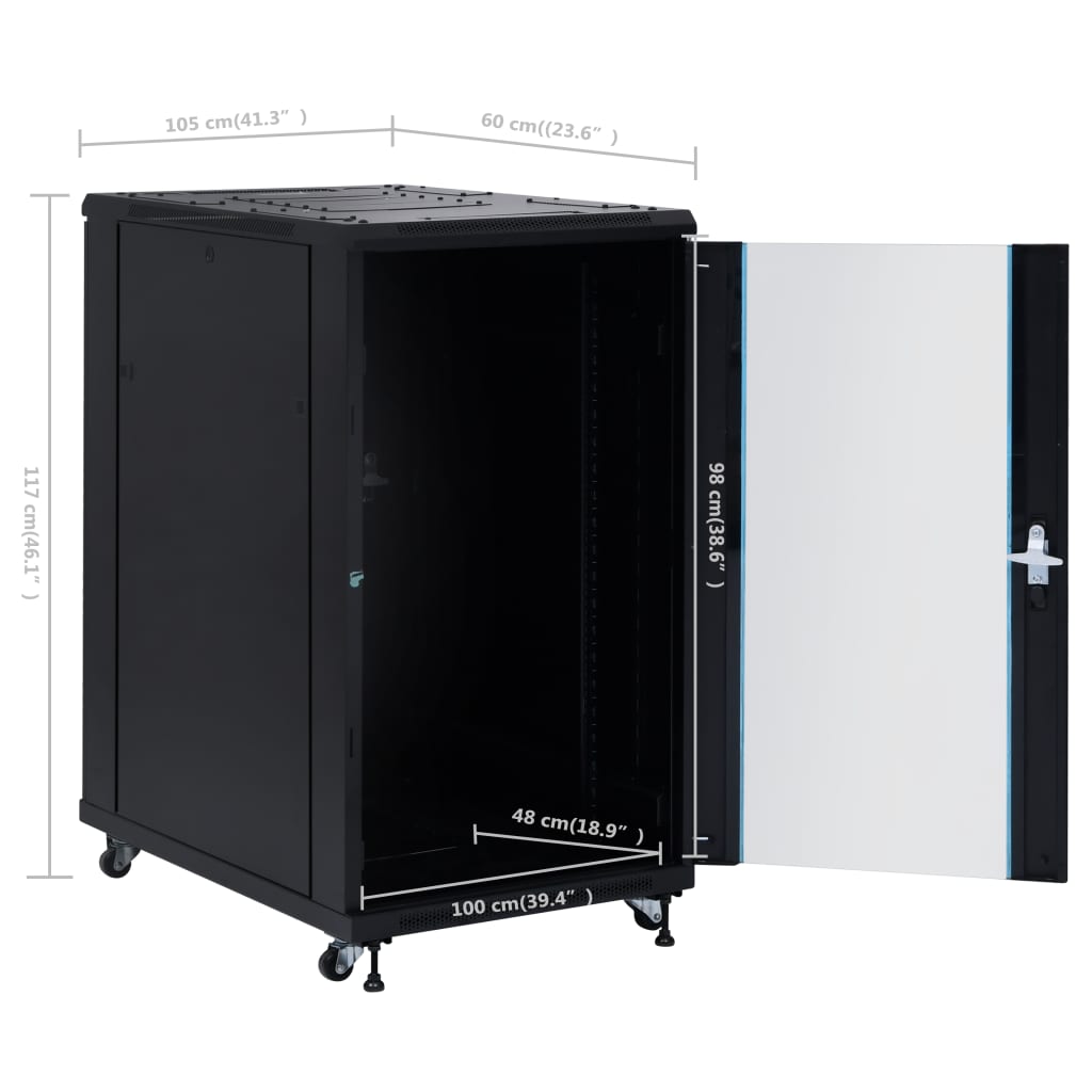 22U Netzwerkschrank Mit Rollen 19&quot; Ip20 1050X600X1170 Mm