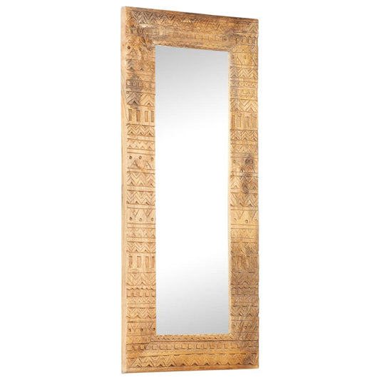 Handgeschnitzter Spiegel 110X50X2,5 Cm Massivholz Mango